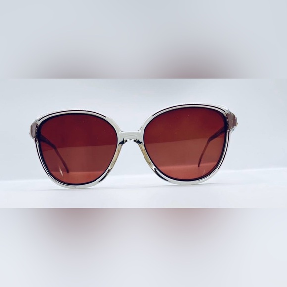 Vintage Adolfo AD-1 Burgundy Translucent Oval Sunglasses Frames Only main image 5